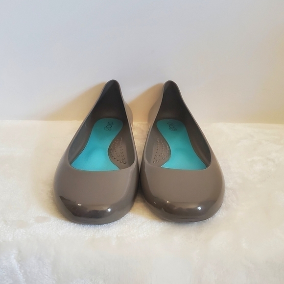 OKA B Taylor Gray Brown Jelly Rubber Ballet Slip On Flats Size US 8 EU 38 - Picture 4 of 15